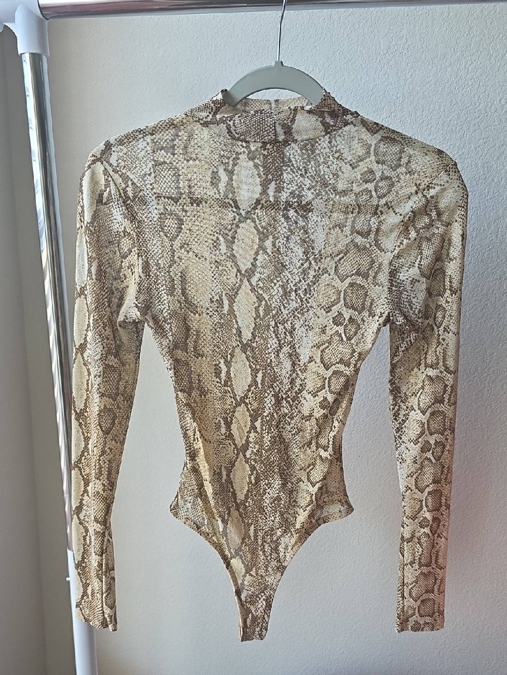 Windsor Snake-Print Reptile Pattern Bodysuit - Brown & Beige Size S